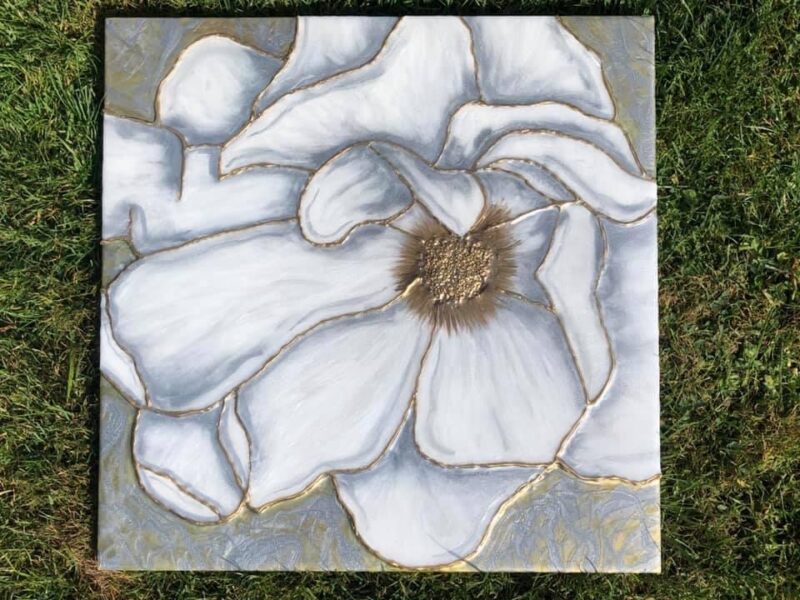 "White Poppies" by Katey Meeks. © 2023 Katey Meeks Art Studios. All rights Reserved.