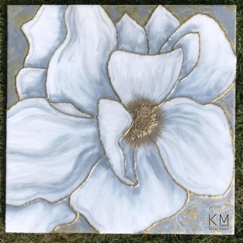 "White Poppies" by Katey Meeks. © 2023 Katey Meeks Art Studios. All rights Reserved.